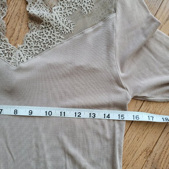 Orange Almost Naked Bamboo Lace Top Dililine Nude L/XL - Picture 11 of 16